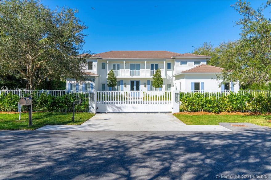 Gated Contemporary Plantation Estate completed 4th quarter 2018. Features include wire brushed white oak floors, coffered ceilings, custom cabinetry, designer lighting fixtures, chef's kitchen w/oversized island, Thermador appliances, gas range, pot filler faucet, 2 dishwashers, microwave drawer, and wine cooler, alarm/camera system, sound system, summer kitchen w/built-in gas grill and fridge, oversized pool with beautiful views to deep acre lot. In addition to the 6 bedrooms and 7.5 baths there is a formal living, formal dining, family room, game room, den, office, 2 laundry rooms and 3 car garage. As per appraisal liv sq. ft. 6,155 - adj. sf. ft. 6,752 - total sq. ft. 8,018 A pleasure to show! A must see!