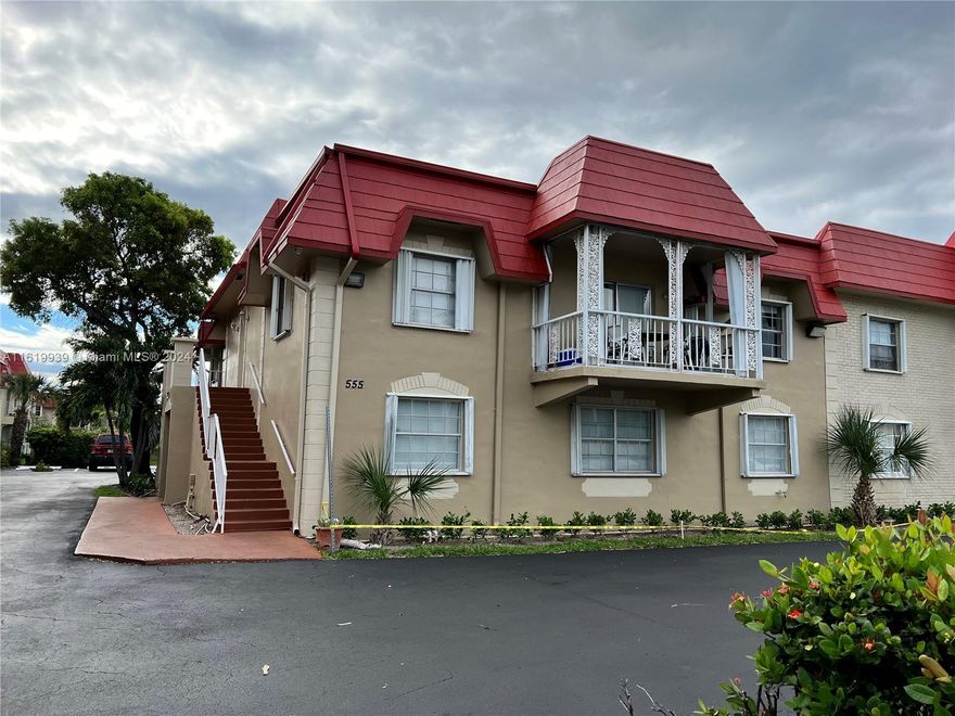 Spacious, remodeled 1 BR 1.5 BATH located in East Deerfield Beach, very close to the BEACH, shopping and restaurants. ALL AGES WELCOME! Upgraded kitchen and baths, marble floors throughout living areas and dark laminate in bedroom.NO CARPETS HERE. Kitchen features antique white cabinets and stainless-steel appliances. All ceiling popcorn removed. Brand new, efficient A/C unit just installed. A very nice, screened balcony will allow you to enjoy peaceful mornings and evenings. One assigned parking spot. Water and trash included in rent. Great community pool and laundry facilities in the complex.