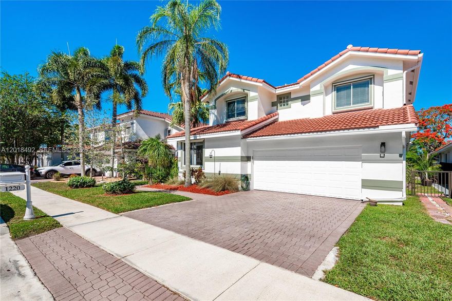 Stunning courtyard home in the prestigious Grand Palms gated golf community in Pembroke Pines. ***Largest Model in Bel Aire.
This beautiful 4 bedroom, 3 bathroom two-story residence is designed for comfortable, everyday living with some truly special touches. The private backyard looks out over the golf course, creating a peaceful backdrop you'll never get tired of — and the sunsets from back there are exceptional. The living room, master bedroom, and patio all share that same wonderful view.

The kitchen and family room overlook the pool, making the space feel bright and connected to the outdoors. The master suite is generously sized and takes full advantage of both the golf course and pool views.

A second bedroom with a full bathroom on the main floor adds flexibility — whether you need a guest room, home office, or space for family. 3rd and 4th bedroom upstairs with 1 full bathroom. Property features beautiful kitchen with granite countertops, stainless steel appliances and a large 2 cars garage. 
Close to shopping, restaurants, top rated schools and highways.