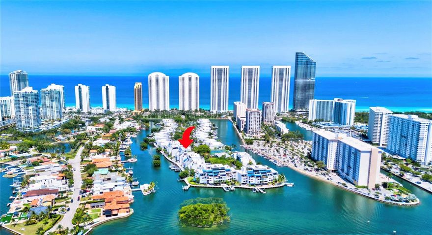 Spacious waterfront 2-level condo in the exclusive guard-gated Poinciana Island community, directly across from Sunny Isles Beach. A private elevator opens to an expansive 3-bedroom layout with office and den, 2.5 baths, walk-in closets, and attached storage. Includes deeded boat slip for a vessel up to 40 ft with direct ocean access (overnight dockage for motorboats currently not permitted). Ample resident and guest parking. Enjoy breathtaking intracoastal views and amenities including 2 pools, hot tub, tennis, racquetball, basketball, gym, marina, and more. Minutes from Aventura Mall, top schools, parks, and fine dining. Incredible potential to transform this gem into a $1M+ dream home. 3D walkthrough tour available.