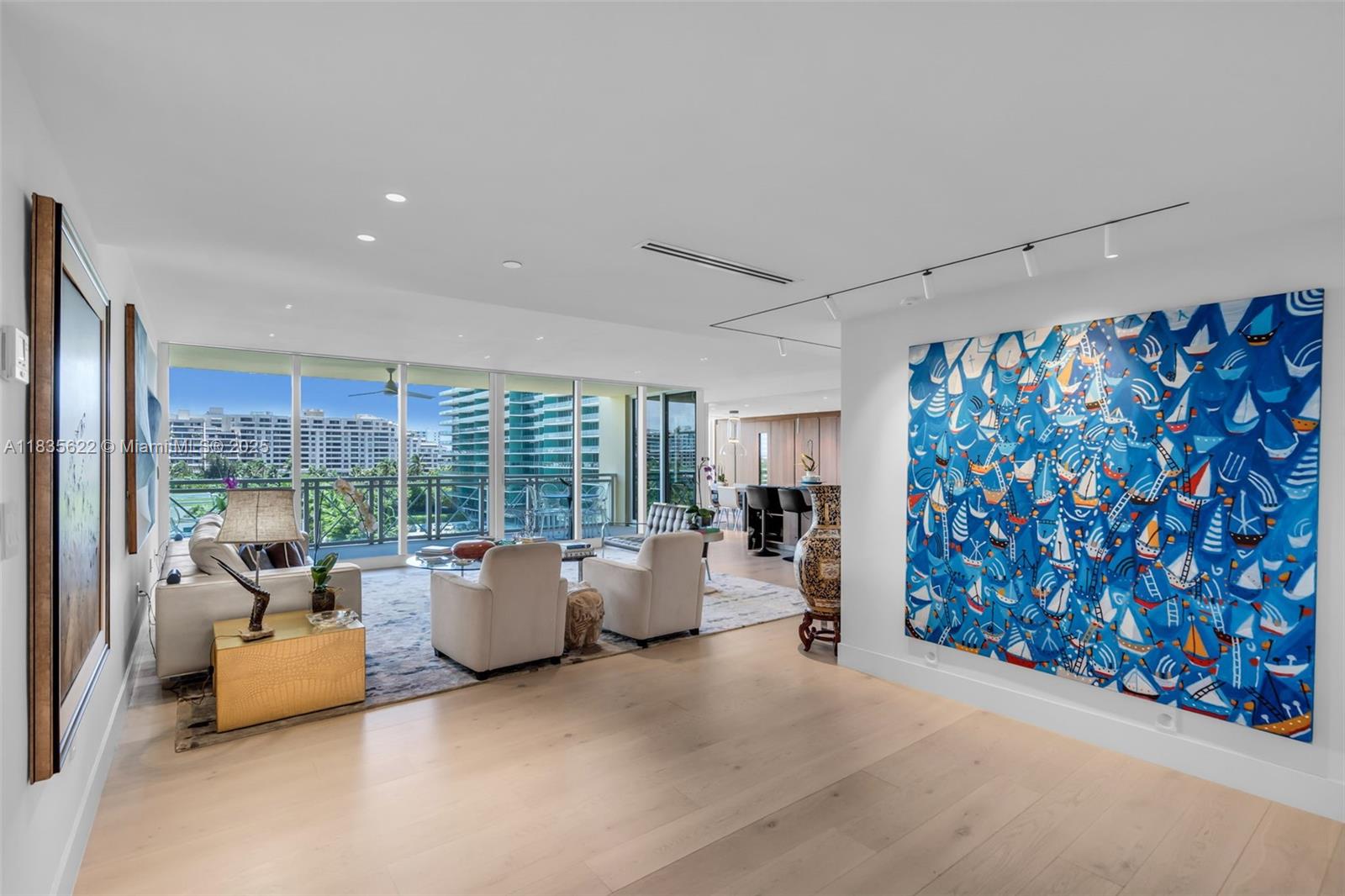 Step into unmatched luxury at Grand Bay. This fully renovated, turnkey 3BR+Staff / 4.5BA residence spans 2,840 SF and offers a private elevator entry into your own foyer. Designed to impress, it features exquisite finishes, a chef’s kitchen with statement island, wine fridge, built-in bar and coffee station. All bedrooms are en-suite, with access to 3 private terraces, including a spacious main terrace ideal for entertaining. North-facing with breathtaking views of the ocean, bay, Miami skyline and surrounding greenery, this is the most exceptional rental offering in Key Biscayne.