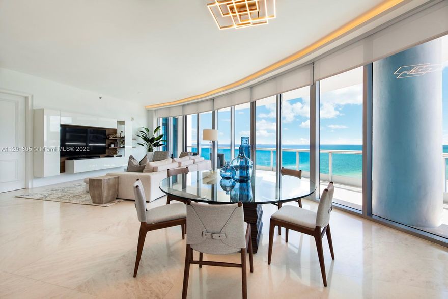 JUST RENOVATED. MUST SEE. Luxury stunning, bright 3/3.1 unit w/ forever waterfront view of crystal clear blue ocean from every room. Spacious wraparound terrace w/ unobstructed Ocean, Bay & Downtown Skyline views. Expansive open living area. 10ft floor-ceiling high impact glass walls. Italian marble floors throughout. Open style gourmet kitchen w/ Miele & Sub-Zero appliances + laundry room. Master suite w/ enormous spa-like master bath. Built-in walking closets. Electric shades. Five-star amenities include: full service beach club, lap pool, tennis courts, state of the art gym & spa, 1 tandem 2 car parking space #1092 + complimentary valet, concierge, 24-hour security. Bath Club has no limits to offer its residents an extraordinary lifestyle. Unit being offered "turn-key" fully furnished.