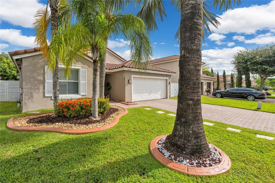 This charming home is bathed in natural light from big windows, offering a warm and inviting space, situated in a friendly neighborhood with a beautiful lake just steps away. Spacious living and dining area with gleaming floors, separate Florida room, 3 bedrooms, each one a haven of comfort and peace, Doble Garage converted 1/2 in a extra room for office or guests. Open-concept kitchen makes cooking entertaining, Step outside to a private patio, where a barbecue awaits your sizzling creations, Meticulously cared for by the owners. Community pool, gym, tennis and volleyball courts, Motorboat/Jet Ski Friendly. NO HOA APPROVAL NEEDED !Great gated community! Don't disturb occupants. Bring your Offers! Thanks for your request.