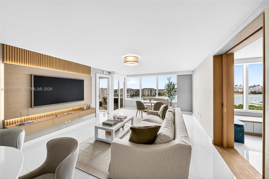 This beautifully renovated fully turn-key 2-bedrooms apartment features a $ 600,000 renovation. Enjoy breathtaking, unobstructed views of Fisher Island, Government Cut, the Miami skyline, and South Pointe Park. Featuring a desirable split bedroom layout for added privacy and an expertly redesigned open kitchen, this home combines style and functionality. The spectacular master suite boasts an open, glass-enclosed spa shower. Full-Service Luxury Building with Five Star Amenities: gym, pool, and tennis/pickleball courts. Ideally located in the desirable South of Fifth neighborhood, just steps from the beach, dining, and shopping.