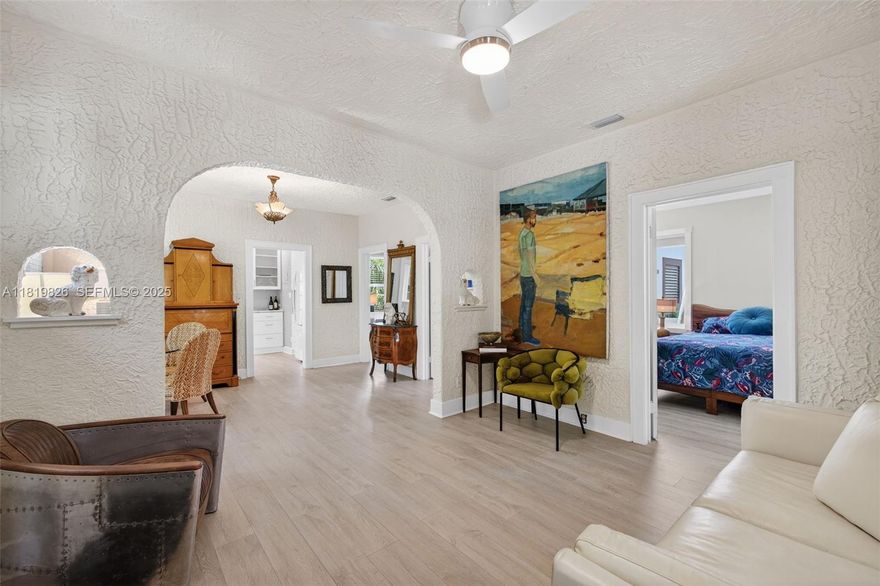 Private Mediterranean Revival workspace oasis in downtown Fort Lauderdale! Updated 2 office/1BA pool property, featuring updated engineered wood floors & gas generator. Detached 1 office/1BA updated studio/guest house/in-laws quarters w/ 2nd W/D, perfect for secondary office, gym, next gen guest house. Originally built in 1925, the property blends vintage charm w/ modern upgrades such as new Roof, Vapor Barrier, partial Impact Windows—resort-style pool & lush garden. Seamless indoor-outdoor spaces w/ oversized pergola & fenced patio. Located in Croissant Park area w/ RARE ROA zoning; ideal for professionals (attorney, architect, designer, yacht broker); live/work or AirBNB / Investors—steps from Tap 42, Broward Health, new Federal courthouse & mins to downtown & the air & sea port.