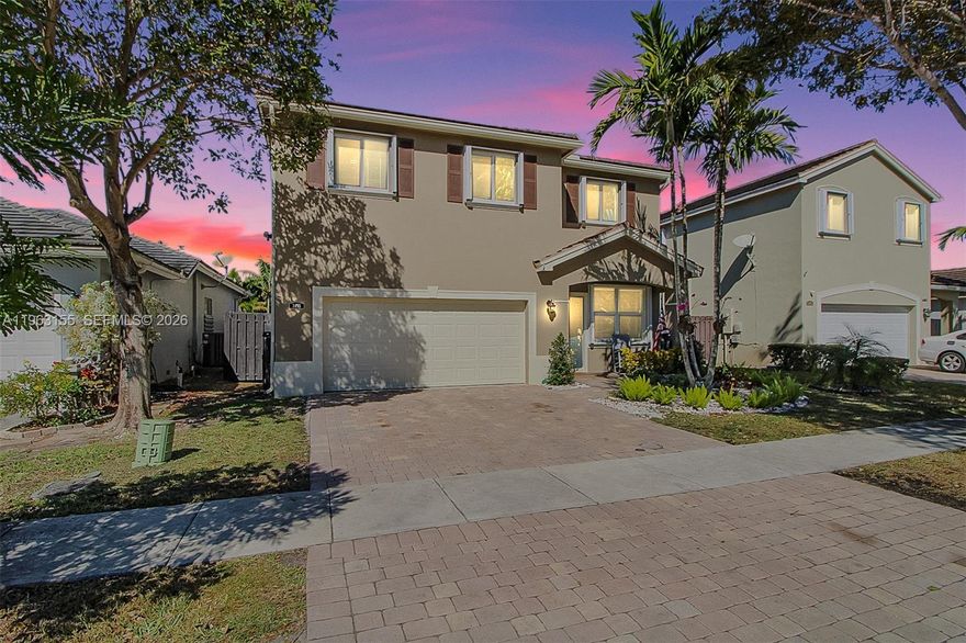 Live bigger in this spacious 5-bedroom, 3-bath home designed for comfort, flexibility, and year-round entertaining. A rare first-floor bedroom and full bath offers the perfect guest suite, in-law setup, or private offices. The open-concept living areas create an easy flow for daily life and hosting, with plenty of room for everyone. Beyond the layout, the upgrades deliver real value: solar panels for energy efficiency and a whole-house water filtration system for clean, filtered water throughout & fitness lovers will appreciate the dedicated outdoor home gym. Step outside to a beautifully landscaped backyard highlighted by a resort-style pool with a slide—your own private space to relax, entertain, and enjoy Florida living all year long. Space, upgrades, and lifestyle all in one—schedule your showing today.