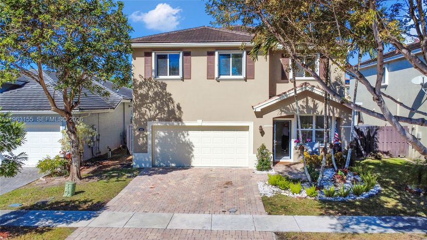 Live bigger in this spacious 5-bedroom, 3-bath home designed for comfort, flexibility, and year-round entertaining. A rare first-floor bedroom and full bath offers the perfect guest suite, in-law setup, or private offices. The open-concept living areas create an easy flow for daily life and hosting, with plenty of room for everyone. Beyond the layout, the upgrades deliver real value: solar panels for energy efficiency and a whole-house water filtration system for clean, filtered water throughout & fitness lovers will appreciate the dedicated outdoor home gym. Step outside to a beautifully landscaped backyard highlighted by a resort-style pool with a slide—your own private space to relax, entertain, and enjoy Florida living all year long. Space, upgrades, and lifestyle all in one—schedule your showing today.