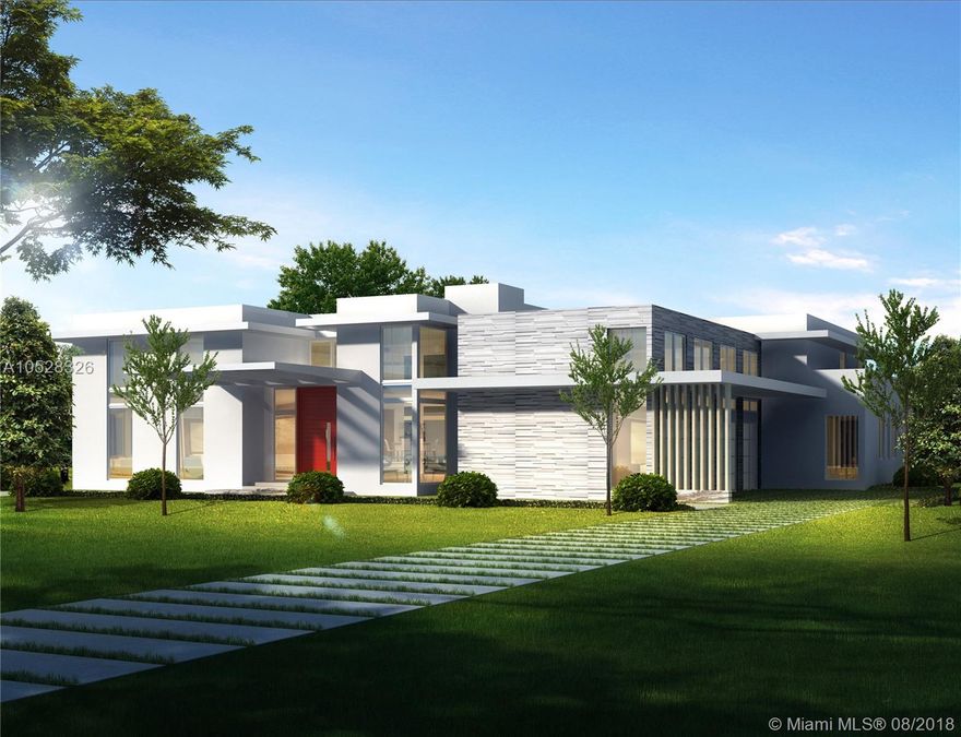 Coming soon to prime North Pinecrest, this beautiful modern 2-story custom new-construction home is refined residential living and entertaining at its best. Spacious home offers 5 bedrooms, 6.1 baths, 1/1 maids quarters, home office/den, great room and chef's kitchen overlooking the outdoor terrace and pool, family room, media room, elevator, courtyard with fountains and more. Huge master suite includes his and hers walk-in closets, huge bathroom with soaking tub and 2-person sunken shower upst.