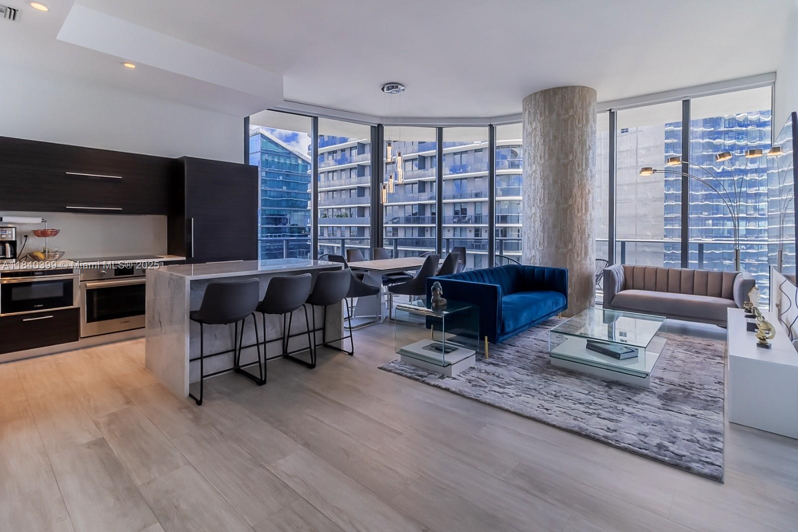 Fabolous lower penthouse corner unit in the extremely desirable Brickell Heights. This spectacular building features 3 bedrooms, 3.5 bathrooms and den. FULLY FURNISHED. Breathtaking views throughout as unit is located on 45th floor, surrounded by sliding glass walls, wrap-around balcony accessible from every room, beautiful high ceilings giving ample of natural light. Custom made chef's island, BOSH appliances, European cabinetry, 1 assigned parking space with a lift for a second car. Elite amenities including 2 pools, movie theater, entertainment room for private events, kid's club, spa, business center, fitness center, and more. Perfect location in the heart of Brickell walking distance to Brickell City Center, restaurants, bakeries, bars, shops and so much more.