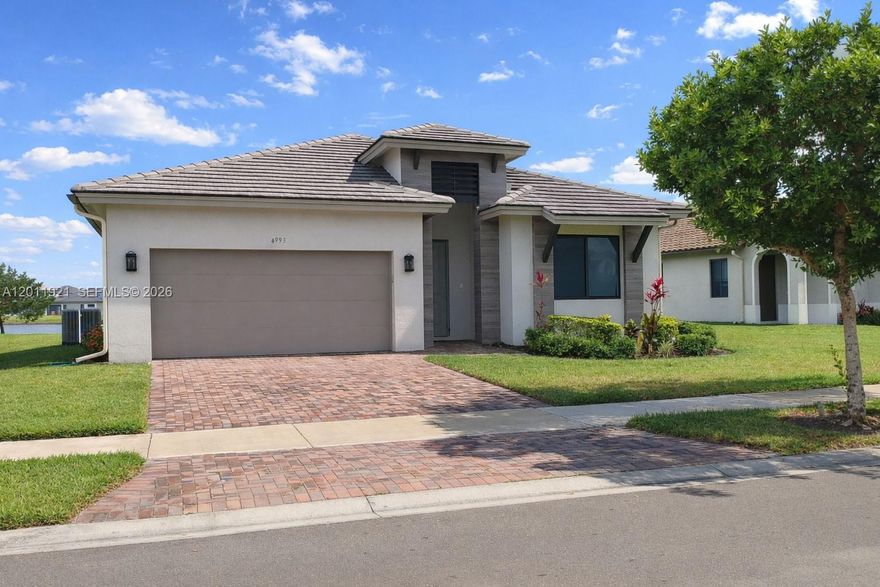 Call Listing Agent – Move-In Ready Home in Maple Ridge at Ave Maria!
Beautiful 4-bedroom, 3-bath home situated on an oversized lot with serene lake views and plenty of space to build your dream pool. This home is packed with upgrades, including impact windows and doors, rain gutters, automatic sprinkler system, and garage door opener.
Inside, enjoy wood flooring throughout, elegant ceiling details in the great room and primary suite, and an upgraded kitchen featuring quartz countertops, stainless steel appliances, and recessed lighting throughout. The home also includes a washer and dryer, laundry sink, and a spacious primary suite with huge walk-in closets.
Located in the highly desirable community of Ave Maria, residents enjoy exceptional amenities including shopping, dining, parks, picnic areas, dog park, ball fields, biking and jogging paths, and a stunning amenity center with a resort-style pool, clubhouse, gym, pickleball courts, and more.