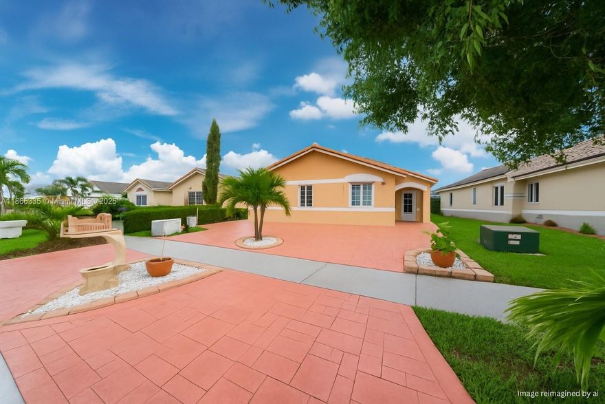 Beautifully maintained single-family home in Miami featuring 4 bedrooms and 2 bathrooms. Open layout with vaulted ceilings, spacious living and dining areas, and a remodeled kitchen with granite counters, wood cabinets, and stainless-steel appliances. Primary suite includes walk-in closet and updated bath. Fully tiled patio with covered outdoor kitchen, perfect for entertaining, plus gated side yard with room for small boat or trailer. Ample storage, indoor laundry, and move-in ready condition. Conveniently located near top schools, shopping, dining, and major highways. A perfect blend of comfort and functionality—ready for its next owner!