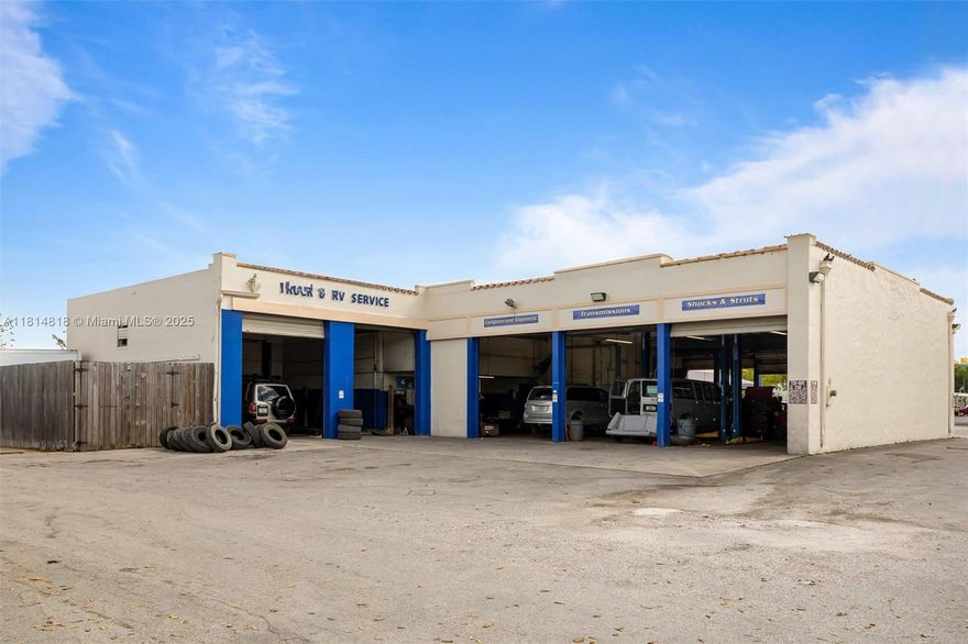 Busy, long-term, well established tire and auto repair shop in the heart of Homestead.  Directly across the street from City Hall and near Miami-Dade College.  Both business and real estate are for sale.  Land bank for the future while getting income from a successful business.