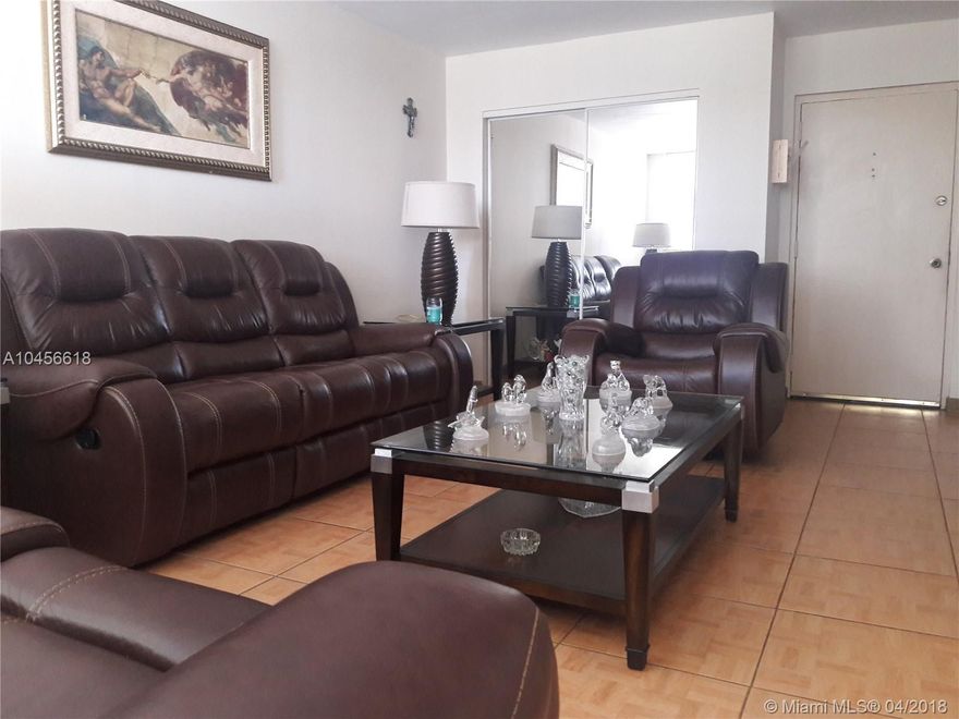 Spacious and clean unit 3/2 in the second floor at Versailles Gdns I Condominium. Stainless steel appliances and granite countertop in the kitchen. The entire unit was painted. No pets. Need police background check and proof of income, for self employee bank statements and for W-2 last two pay stubs. Text with any questions. UNIT AVAILABLE FOR JULY 1.