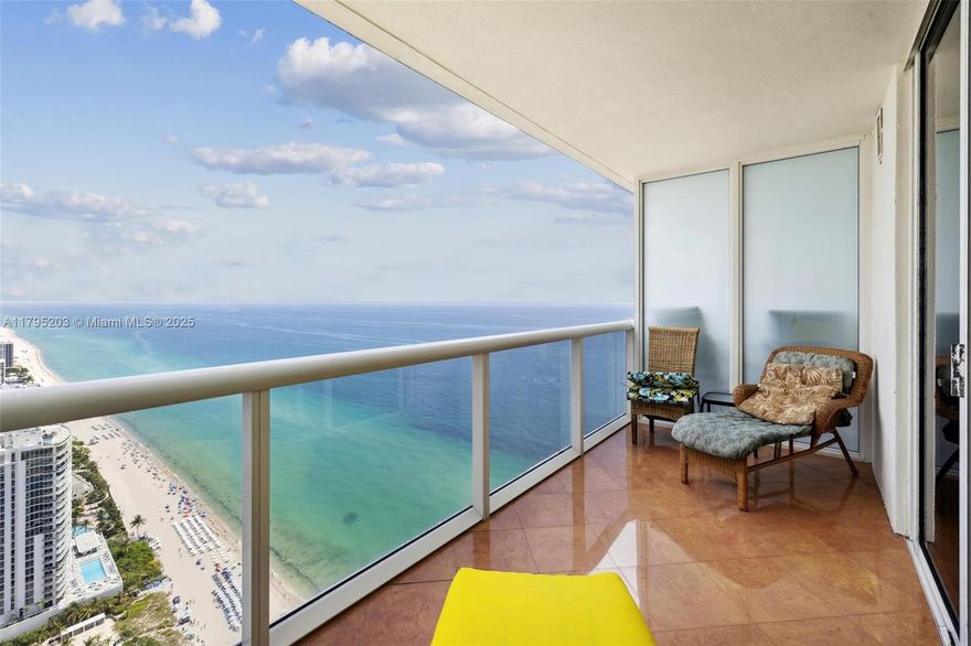 Enjoy stunning, unobstructed ocean and Intracoastal views from this 47th-floor studio plus den, 1 bath unit. This beautifully furnished residence features a European-style kitchen with KitchenAid appliances, granite countertops, a queen bed, and a Murphy bed in the living area to maximize space. Residents have access to exceptional amenities, including a state-of-the-art fitness center, three resort-style pools, a full-service spa, a business center, and an on-site restaurant. Additional services include 24-hour valet, concierge, beach service, and secure covered parking—perfect for resort-style living.