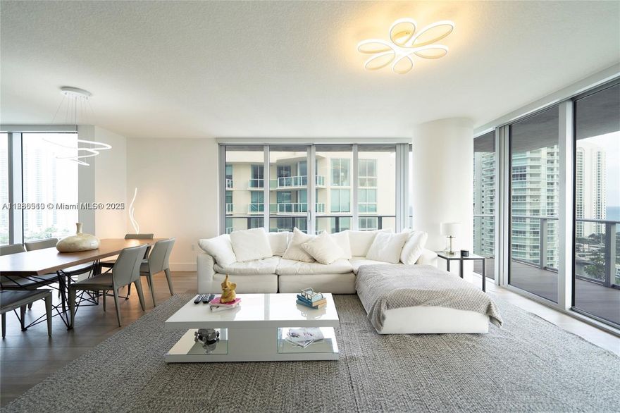 SPECTACULAR FULLY FURNISHED 3 BEDROOM + 3.5 BATHS  RESIDENCE AT THE EXCLUSIVE PARQUE TOWERS. BEAUTIFULLY FINISHED WITH CONTEMPORARY FURNITURE AND ELEGANT DECORATION. LARGE BALCONY WITH VIEWS OF THE OCEAN. MARBLE FLOORS THROUGHOUT. ELECTRIC SHADES AND BLACKOUTS IN ALL BEDROOMS. ELECTRIC SHADES IN THE LIVING ROOM. TOP OF THE LINE KITCHEN APPLIANCES, 2 PARKING SPACES. THE BUILDING IS LOCATED ACROSS FROM THE SUNNY ISLES PIER BEACH AND HAS 5 POOLS, A STATE-OF-THE-ART EXERCISE ROOM, KIDS PLAYGROUND, DRY AND WET SAUNA, CLUBHOUSE, CIGAR ROOM, WINE CELLAR, AND LOUNGE, BEACH SERVICES INCLUDED. THE RESIDENCE COMES WITH 1 ASSIGNED PARKING SPOT AND VALET PARKING. CLOSE TO AVENTURA MALL AND BAL HARBOUR SHOPS. YOUR NEW HOME IS WAITING FOR YOU!