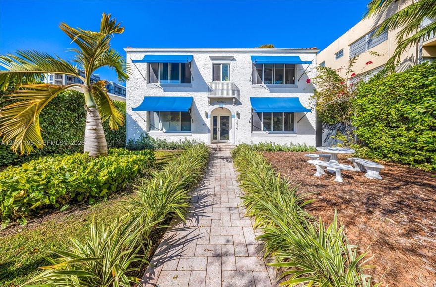 TWELVE UNIT CORAL GABLES
MULTIFAMILY BUILDING
Building in beautiful condition, with
common areas and outdoor garden
spaces tastefully appointed by a
landscape and interior designer. All
units are large, highly attractive and
sought after Deco Studios. The buildings
are professionally managed, with no
deferred maintenance and all vetted
high-quality tenants, to assure you of a
smoothly operating long-term
investment. Current rent roll generates
$262k gross per year; to yield a true NOI
of $170,000. Location is in one of Coral
Gables’ nicest residential
neighborhoods, with beautiful
architecture, lush treescapes, and
wonderful walkability, assuring you a
long trajectory of sustained rent and
value growth.
