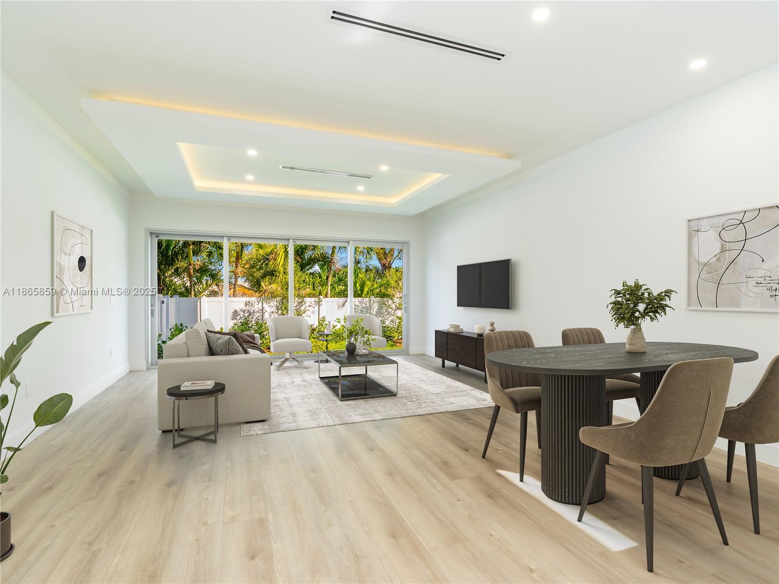 This newly built townhome offers over 2,100sqft, featuring 3 spacious bedrooms and 2.5 bathrooms, with all bedrooms and a convenient laundry room located upstairs. The open-concept design includes a large living room and a built-in bar or coffee station, perfect for entertaining. Enjoy the seamless indoor/outdoor feel with sliding doors that fully open to a fenced-in yard. The home is equipped with all impact windows and doors, new modern appliances, and a 1-car garage. Ideally located east of I-95, it offers easy access to major highways for added convenience.