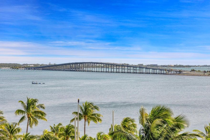 Experience unparalleled waterfront living at Bristol Tower. This impeccably renovated high-rise condo offers 2,600 sqft of refined space, featuring 3 spacious bedrooms & 3 modern bathrooms. Floor-to-ceiling windows frame breathtaking views of Biscayne Bay & the Key Biscayne Bridge, filling the home with natural light & unobstructed views.The open-concept kitchen is outfitted with top-tier Miele appliances, while sleek 30x30 porcelain flooring flows seamlessly throughout.The primary suite is a private retreat with 2 walk-in closets, dual vanities, a large shower & a freestanding tub perfectly positioned to capture stunning water views. Additional features: 2 deeded parking spaces, a storage unit, 24-hour concierge, a gym, spa, tennis court, BBQ area, valet service & a serene garden terrace.