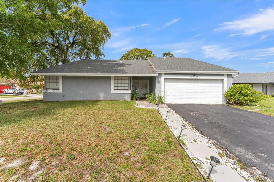 Welcome to this corner lot single-family home ideally located in Tamarac West, offering both comfort and convenience in a sought-after Northwest Broward neighborhood. This well-maintained property features major recent upgrades, including a new roof (2024), A/C system (2022), and new water heater (2025)—providing peace of mind for years to come.

The home offers a functional layout filled with natural light and flexible living spaces ideal for everyday living and entertaining. The corner lot provides added privacy and curb appeal, with outdoor space perfect for relaxing, gatherings, or future enhancements.

Enjoy a prime location close to major highways, shopping centers, grocery stores, dining, and schools, making commuting and daily errands effortless. Convenient access to surrounding cities and Fort Lauderdale adds to the home’s appeal. NO HOA