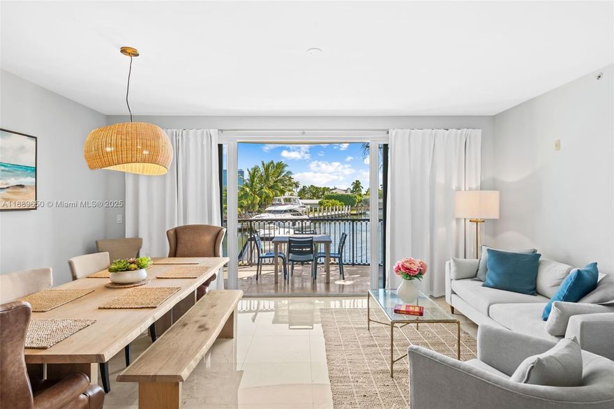 Embrace waterfront luxury at Rio Vista's Hemingway Landings. This elegant luxury boutique building boasts 2 beds + DEN, 2.5 baths, 2 covered parking spaces, and 36-foot BOAT SLIP directly off the Intercoastal. Wide water view directly off the living room and master bedroom to the oversized balcony is priceless. This meticulously maintained condo feels more like a home! This first floor unit also boasts polished marble flooring, Viking appliances, a natural gas range, laundry room, and gorgeous water and tree-lined views from all rooms, huge walk-in closets and floor to ceiling impact doors and windows. A beautifully maintained exclusive complex with pool, jacuzzi and barbecue area. Lauderdale Yacht Club is down the road.