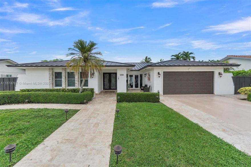 Step into a light-filled, pristine home that blends modern design with the space & comfort families need for everyday living & gatherings. The paved & landscaped front sets the tone for the home. High-end porcelain tile & carefully selected finishes create a refined atmosphere, expansive windows & sparkling pool views enhance the open layout. This renovated 4 BR home includes a converted garage/flex room for a guest suite, gym, office, or playroom. The primary suite offers an en-suite bath & oversized walk-in closet. A dedicated laundry room adds convenience. Outdoors, enjoy a salt-water heated pool with seating for parties, a redesigned patio with lighting, & gazebos with fans. With a new roof, impact windows & doors, & a prime location near FIU & the Turnpike, this home is move-in ready.