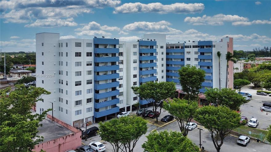 Great investment opportunity "OWNER FINANCING"in upcoming area centrally located.  This 2 bedroom 2 full bath on the 7th floor overlooking Miami is in the heart of an upcoming area of CentroCity where new central shopping plaza, charter school , target, walgreens and Fresco Mas, Airport and Downtown, ect..more.  Investors looking for high demand rental area with profitability.  The building is in progress of the 50 year recertification and beautification that includes hallways, flooring, lobby and entertainment /party area located on the 8th floor.  Owner will offer owner financing, terms to be discussed with interested buyers.   Make an appointment today.  24 hour notice .
