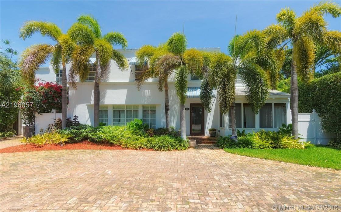 Main house incl 4BR/ 3.5BA, impact windows & doors, new A/C, hw floors thru-out. Kitchen renovated in 2014, top of the line appls &cabinets in country French style. dining rm w/ huge windows & French drs open onto lush pool & patio. Detached 2 story guest house incl1st floor single bedroom w/ full bath & upstairs efficiency w/ sep. entrance, full bath & kitchen. Private back yard w/ brick patio, outdoordining, outside shower & tropical landscaping. Large salt water pool w/ fountain & heater.
