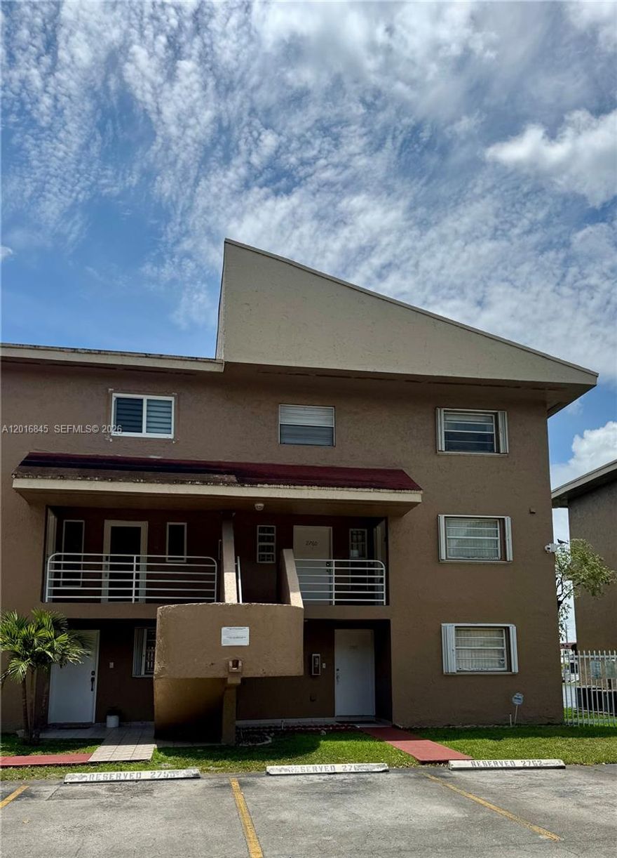 Spacious 2-story townhouse-style apartment located on the second floor, corner unit, with peaceful lake views. This well-maintained unit features a full-size kitchen with granite countertops, dishwasher, garbage disposal, and ample cabinet space. Bright and open living and dining areas lead to a private balcony overlooking the lake, complete with an additional outdoor storage closet. The first floor also includes a convenient half bath and in-unit washer and dryer. Upstairs you’ll find two generously sized bedrooms and a full bathroom. The primary bedroom offers exceptional storage with three separate closets. Conveniently located near major highways including I-75, the Palmetto Expressway, and US-27, offering easy access throughout Miami-Dade and Broward. Close to shopping, dining, parks, and everyday conveniences. Great layout, natural light, and waterfront views make this rental a must-see.