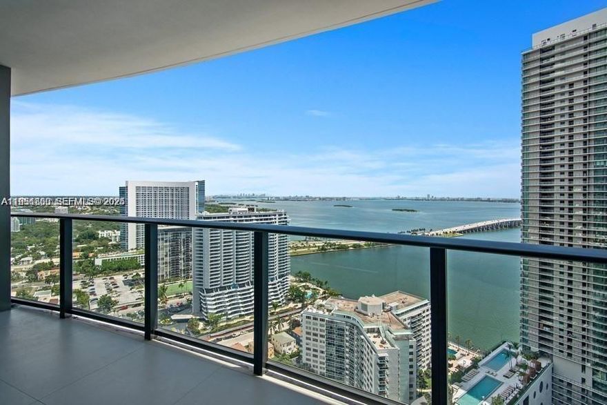 Experience life with the most fabulous view to the Biscayne Bay in a building that offers all of the best amenities you can dream of: 2 Pools, fitness center, children's playroom, business center, movies and billiard room, BBQ's, tennis courts, basketball and many more. Bedroom with a view and balcony, walk in closet, Italian kitchen with high end appliances, washer and dryer and 1.5 bathrooms. Easy access and exit to the airport, nearby the Design District and Wynwood, and close to South Beach and Downtown. Tenants have to pay first, last and security to the landlord plus 1 month rent as deposit for the association.