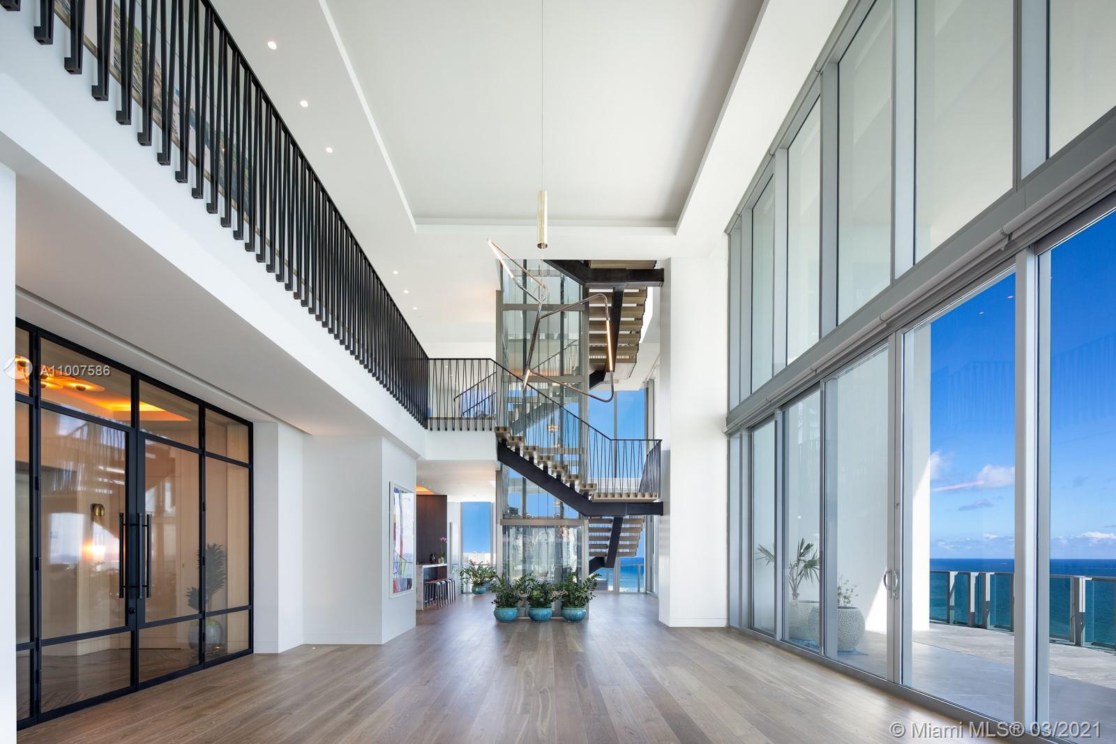 The PH at L'Atelier exclusively designed by Holly Hunt is the crown jewel of this oceanfront boutique building. Encompassing the 17th & 18th floors connected by a floating staircase & glass elevator, this is the perfect place to call home. Boasting 22’ ceilings in living & dining areas, 360 degree views, an expansive rooftop terrace, 40’ infinity pool, summer kitchen. L'Atelier offers a 24 hour valet, pool & beach attendant, oceanfront infinity edge swimming pool, poolside cabanas, bar, whirlpool spa, hammock garden, spa facilities with sauna & hammam and a double height state-of-the-art gym.