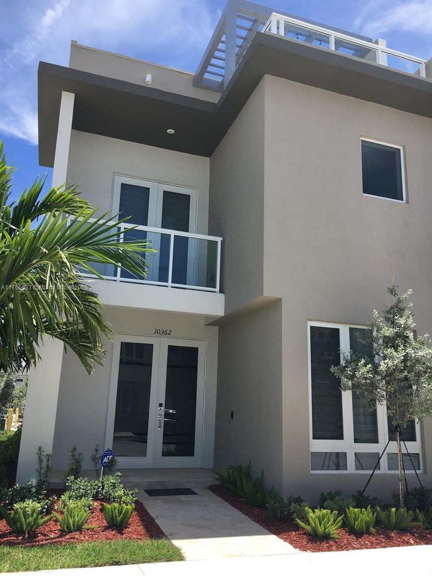 Luxury Modern Townhome in the Heart of Doral! Discover contemporary elegance in this stunning Corner Unit, offering ?4 Bedrooms, ?3.5 Bathrooms. ?Car garage ?, Rooftop terrace. Designed for modern living, this home features spacious open-concept interiors, sleek finishes, and abundant natural light. The kitchen is equipped with premium Stainless Steel Appliances, Custom Cabinetry, and a stylish island perfect for entertaining. Unwind on your private Rooftop Terrace, complete with a Built-in BBQ, ideal for enjoying the beautiful Florida weather. Located just minutes from top-rated schools, dining, shopping, and major highways. A rare blend of luxury and functionality. Schedule your private tour today!