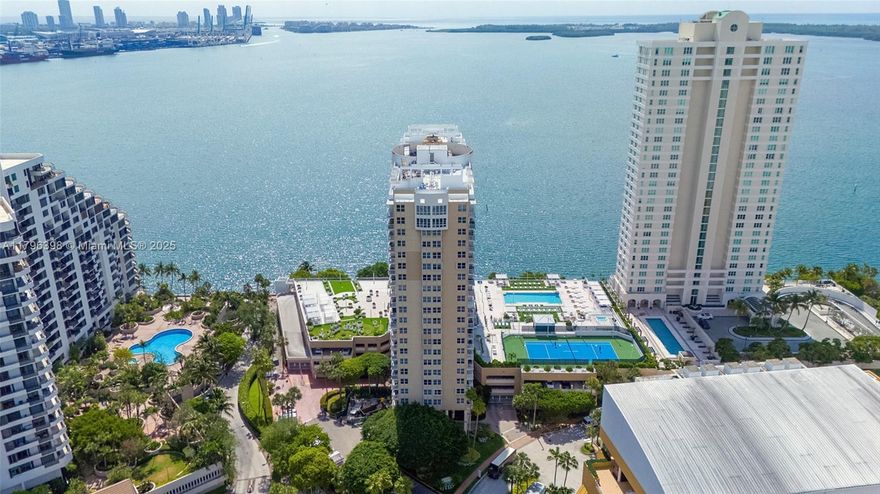 This Luxurious condo on Brickell Key Island offers breathtaking bay and city views from bedrooms, the living area, and the balcony. Featuring two bedrooms, two elegantly updated bathrooms, an open kitchen, tile floors, and smooth ceilings with crown molding throughout. TWO PARKING SPACES and Storage. The complex has new resort-style amenities such as a gym, pool, jacuzzi, BBQ area, pickleball/tennis courts, mini-golf, convenience store, and 24-hour concierge services. The building also offers a business center, clubroom, bicycle storage, and valet parking. Enjoy seamless access to Brickell and downtown Miami's vibrant dining and entertainment options. Located within a short drive of South Beach, the Adrienne Arsht Center, the Port of Miami, Aventura Mall, and Miami International Airport.