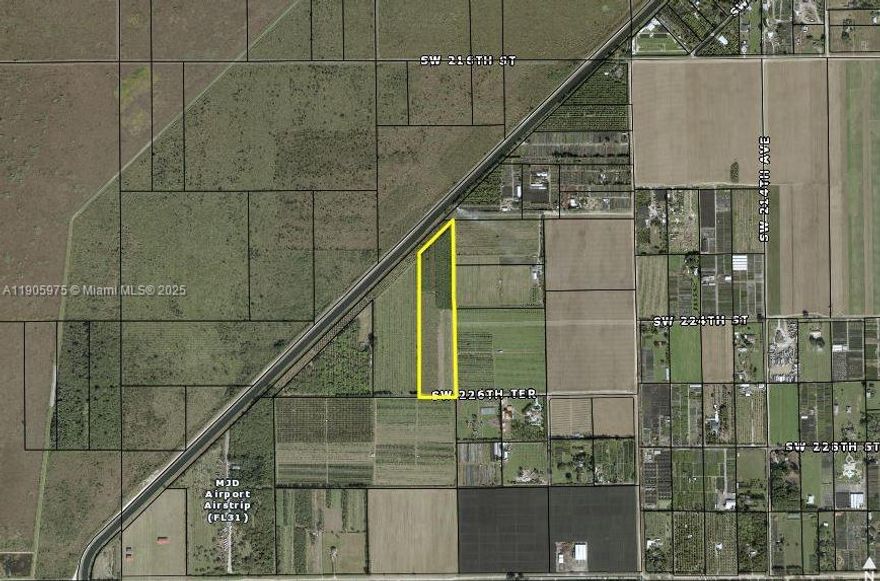 13.117 acres, Zoned: 8900/ AWAIT SPECIFIC ZONING. Located on SW 226 Ter. & SW 220 Ave., a county road.
Property is currently planted in sugar cane, lychee, avocado and raw land.  Property has on site irrigation wells and is fully fenced. The property is located outside the Urban Development Boundary. The area is in a primarily agricultural area including fruit groves, plant nurseries and row crops, with residences throughout the area.
Permitted uses are as specified by Zoning law. The property is buildable.