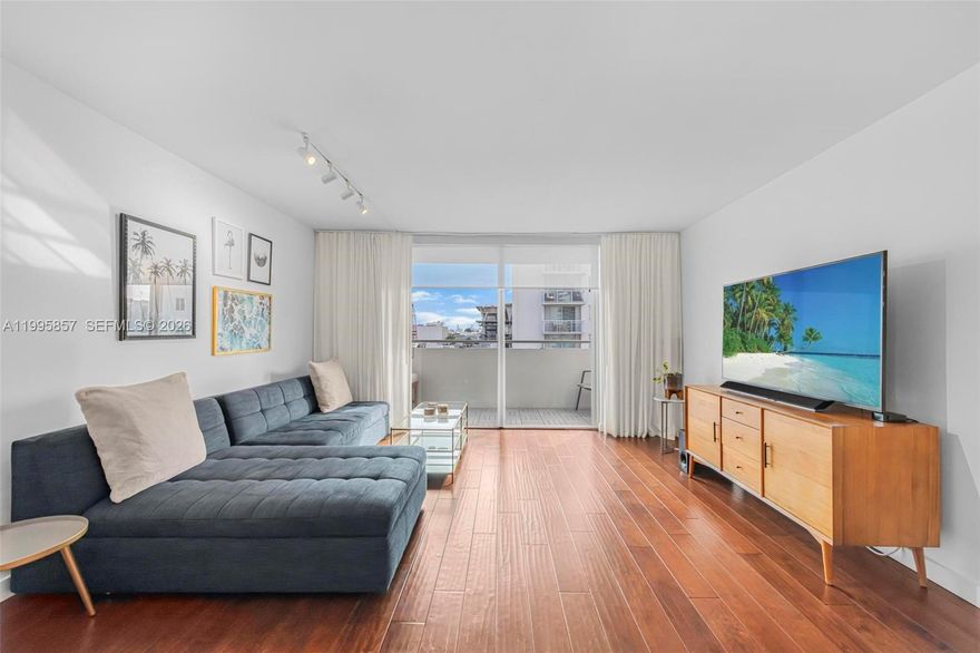 Furnished Corner Unit – Steps from Lincoln Road! Beautifully updated furnished 1-bed, 1.5-bath corner unit with a bright, open floor plan, spacious living/dining areas, and a private balcony—perfect for entertaining. The modern kitchen features stainless steel appliances, while the master suite offers comfort and style with a large bath. Impact windows/doors, central AC, and assigned covered parking. Prime Location! Just steps away from Lincoln Road, enjoy world-class dining, shopping, cafés, and entertainment at your doorstep. Sunset Harbour is just minutes away!Per condo rules: No pets for tenants.  Call today to schedule your showing!