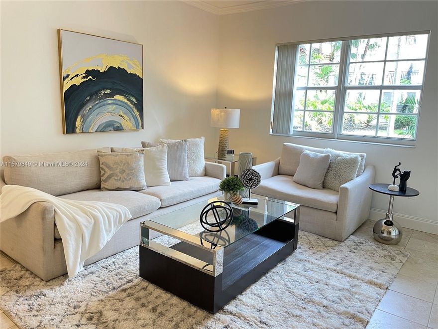Luxury living! This is a first-floor unit with spacious living areas in a resort-style gated community. It has a large kitchen with plenty of cabinet space, an eat-in counter, and a walk-in closet. The unit also includes a full-size Washer and dryer and new kitchen appliances. The community features 2 pools, a jacuzzi, a Gym, a Yoga room, and Tennis Courts. It has a beautiful clubhouse with water views and is guard-gated. There is covered assigned parking and guest parking. This apartment comes unfurnished. Water, Cable, Wifi Internet included.