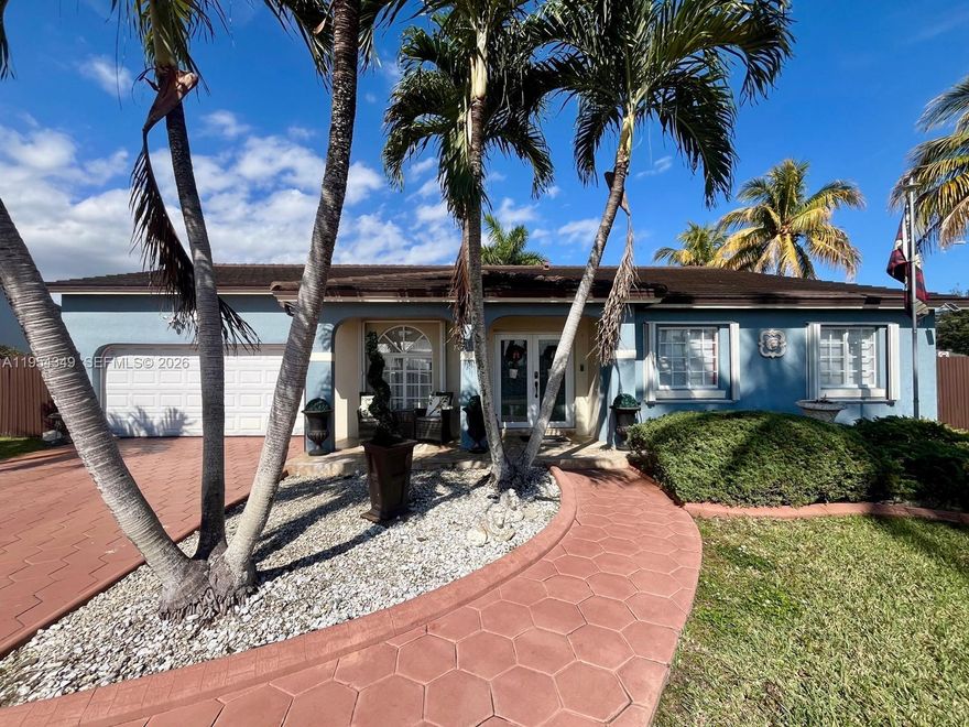 Prime location with a completely renovated kitchen built to the highest standards! Perfect for a life of comfort and privacy. Stunning home on a beautiful corner lot with a spacious, open floor plan featuring 4 bedrooms and 2 bathrooms. The roof was replaced in 2019, and the A/C unit is from 2024. There's space for boats on the side of the property. No association fees! window shutters and impact doors , a heated pool, and efficient potential for extra income. Close to shops, supermarkets, and restaurants—just minutes away. MOTIVATED SELLER. CALL LISTING AGENT AND ASK ABOUT SELLER'S CONTRIBUTION TOWARDS BUYER'S CLOSING COST