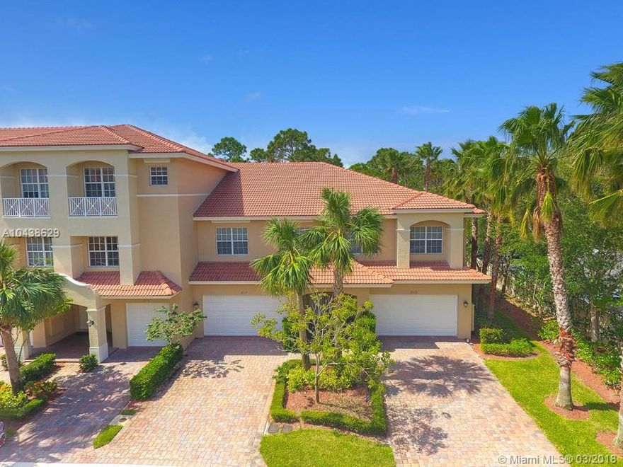 Beautiful, oversized 3 bedroom, 2.5 bathroom, 2-car garage townhome. Located in the gated community of Cielo, in Palm Beach Gardens. This 2-story home offers large tile flooring throughout the downstairs living areas, and high volume ceilings. The large kitchen is designed with tall cabinetry, granite countertops, and high-end stainless appliances. Upstairs, enjoy the additional living space of the oversized loft. The master suite features a tray ceiling, a gigantic walk-in closet, and private balcony. The master bath includes a granite dual sink vanity, glass shower, separate large soaker tub, and private water closet. The 2 large guest bedrooms have plenty of space for large furnishings. Enjoy the extra security of hurricane impact windows and doors throughout the home. Also For Sale.