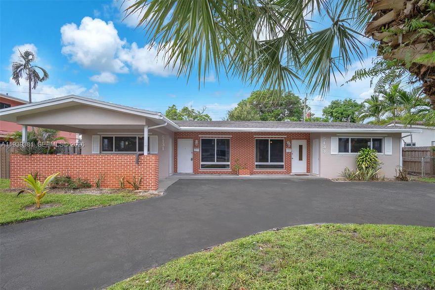 One of Fort Lauderdale’s most desirable neighborhoods. 2 bedrooms and 2 bathrooms, feature open living spaces with tile flooring throughout, full kitchen, and a dedicated laundry area with washer and dryer. Partial impact-resistant windows. Outdoor living is easy with a fenced-in patio area, perfect for relaxation or entertaining. Includes a carport with half a circular driveway, offering added convenience and curb appeal. Minutes from Ft Lauderdale beaches, shopping, dining, and major highways, positioned for high rental demand.