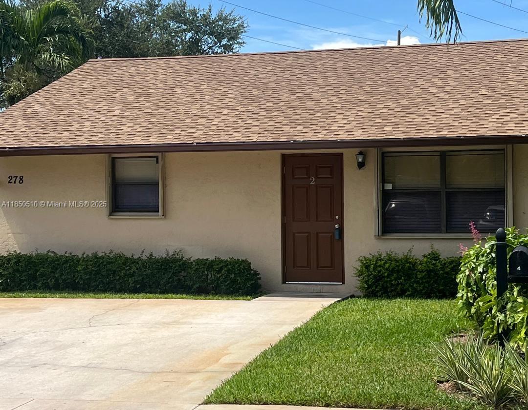 Nice & clean, Corner 2 bedroom duplex, Unit #2, Vaulted ceilings, Ceramic tile flooring throughout, Accordion shutters, Move-in requires first month and 2 months security deposit, Water, Trash removal & Lawn care included