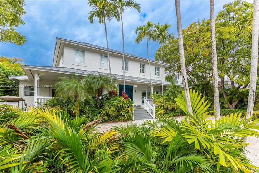 Welcome to 630 Warren Lane, a sophisticated, yet warm and inviting home that embodies the best of Key Biscayne living.  Bathed in bright natural light throughout, this island-style home features 5 bedrooms and 4 bathrooms, high ceilings, hardwood floors and a gourmet kitchen with high-end appliances, walk-in pantry and an island for the family to gather. The oversized (540 sq ft), secluded back porch is perfect for entertaining guests, dining al fresco or lounging with family. The back porch overlooks the pool and a tropical oasis designed by Fernando Wong.  The home is elevated with impact windows and wired for home audio. Situated on a low-traffic street, the driveway parks 4 cars and includes a 220v outlet for EV charging. Private beach access available through KB Beach Club.