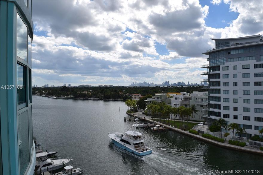 LOCATION, LOCATION, LOCATION !!! Located on Miami Beach's Millionaires Row, watch the sunset from this large 2 bedroom unit at 6000 Indian Creek Dr. Beautiful 180 degree views of Downtown Miami, Indian Creek Waterway, and Miami Beach. Unit offers Marble floors throughout, floor to ceiling windows, two terraces, lots of natural light, blinds thoughout, washer and dryer inside unit, Miele and Sub zero appliances, impact windows and doors. Only 2 apartments per floor. Unit comes with storage. One Parking space. Plenty of guest parking available. UNIT ALSO AVAILABLE FURNISHED OR $100 MORE. Building has gym and pool with 24 hour security. Walking distance to the beach. Minutes from South Beach and Downtown Miami.