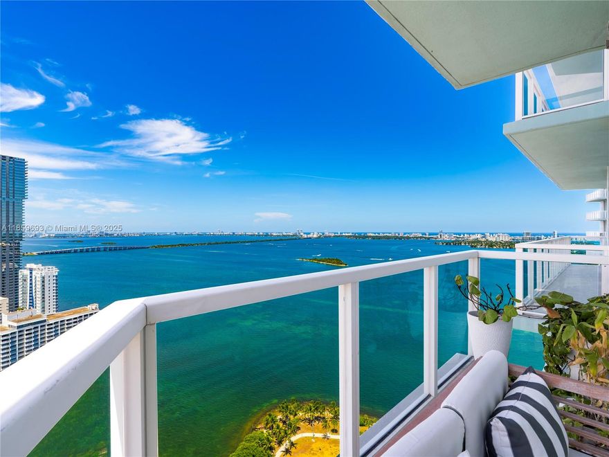 Modern 3 bedroom 3 bathroom condo centrally located within 10–15 minutes of the airport, beaches, Brickell, and more. Includes TWO assigned parking spaces and a private storage unit — a very rare find in this area. Upgrades include imported Italian tile floors, remodeled kitchen with premium KitchenAid appliances (including wine fridge), LG full-size Smart washer/dryer, LED lighting, A/C from 2024, and custom California Closets throughout. Located directly in front of the highly desirable Margaret Pace Park with playgrounds, dog parks, tennis courts, etc. Unbeatable price for a true 3 bedroom unit in Edgewater with water views.