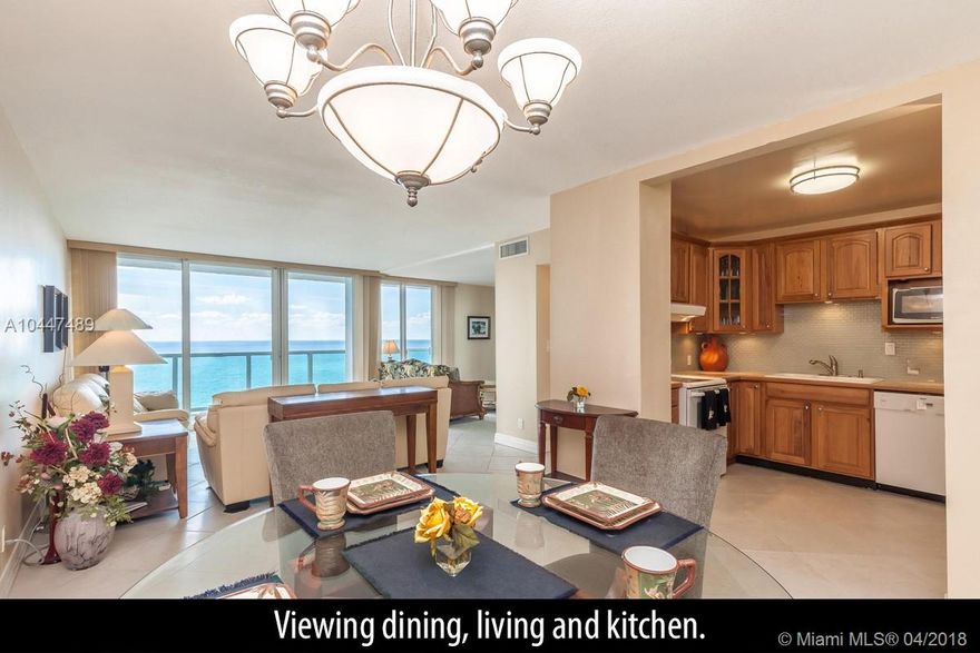 Sunny East exposure with beautiful ocean views every window. Full length balcony. This is a large 2 bed 2 bath unit where the second bedroom was opened into a den to increase the living room area. Clean unit fully furnished ready for occupancy. Updated building with glass balconies and new lobby area. Garage parking plus valet for guests. Across from beautiful Sunny Isles beach. Amenities include two exercise rooms, heated pool, spa, sauna, community marina with boat slips for rent (subject to availability). Unit is priced between a two bedroom and a one bedroom rental because of the den. Please look at the pictures to appreciate this beautiful unit. Rent includes cable, internet, water, sewer and trash. Unit comes with 2 parking spots. No pets.