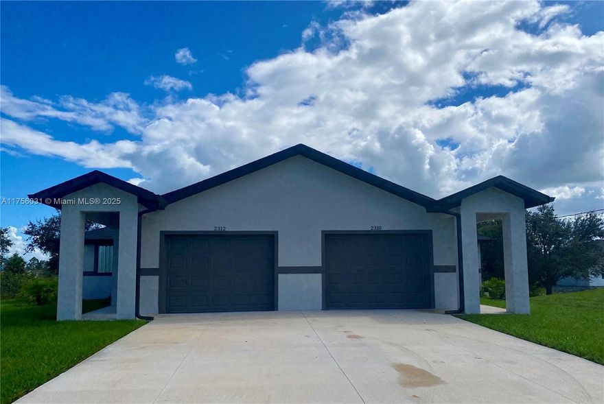 Welcome to this beautiful 2023-built duplex in the heart of Lehigh Acres! This modern home features 3 spacious bedrooms, 2 full bathrooms, and an attached garage. The open-concept layout offers a bright and airy living space, perfect for relaxing or entertaining. Pets are welcome. Section 8 friendly.

Enjoy the convenience of a large driveway with ample parking and a back patio, ideal for outdoor gatherings. Located in a peaceful neighborhood, this home provides easy access to shopping, dining, and major roadways.

Don’t miss out on this fantastic rental opportunity—schedule a showing today!