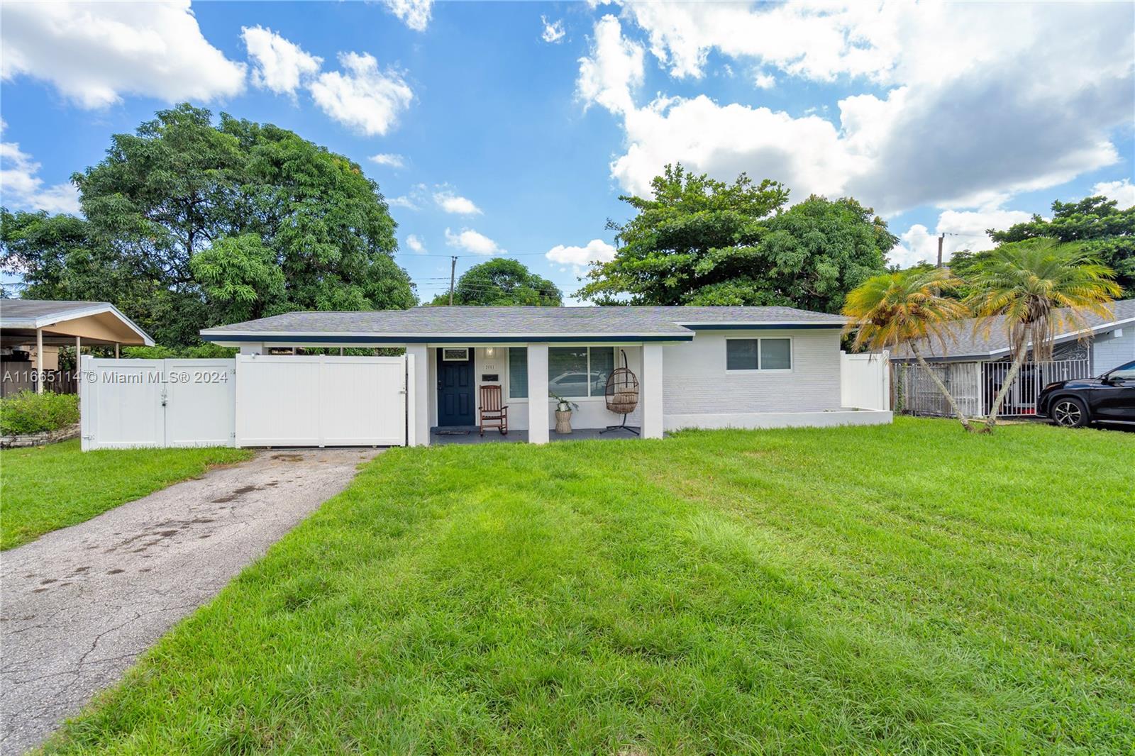 Gorgeous renovated 2 bedroom 1 bathroom home in east miramar. Home includes gated carport. Beautiful renovated modern kitchen with stainless steel appliances and quarts countertops. As you enter property you have a spacious living room with lots of natural lighting. This home features a roof only a few years old, impact windows, and a screened patio. Enough space in the yard for a pool. NO HOA!!