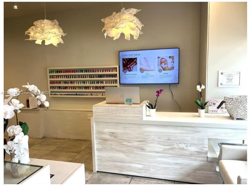 Well Established and Accomplished Fully Equipped Nail Salon in an excellent location for sale. 16 years at this location with great clientele. Call Laurent with additional questions.