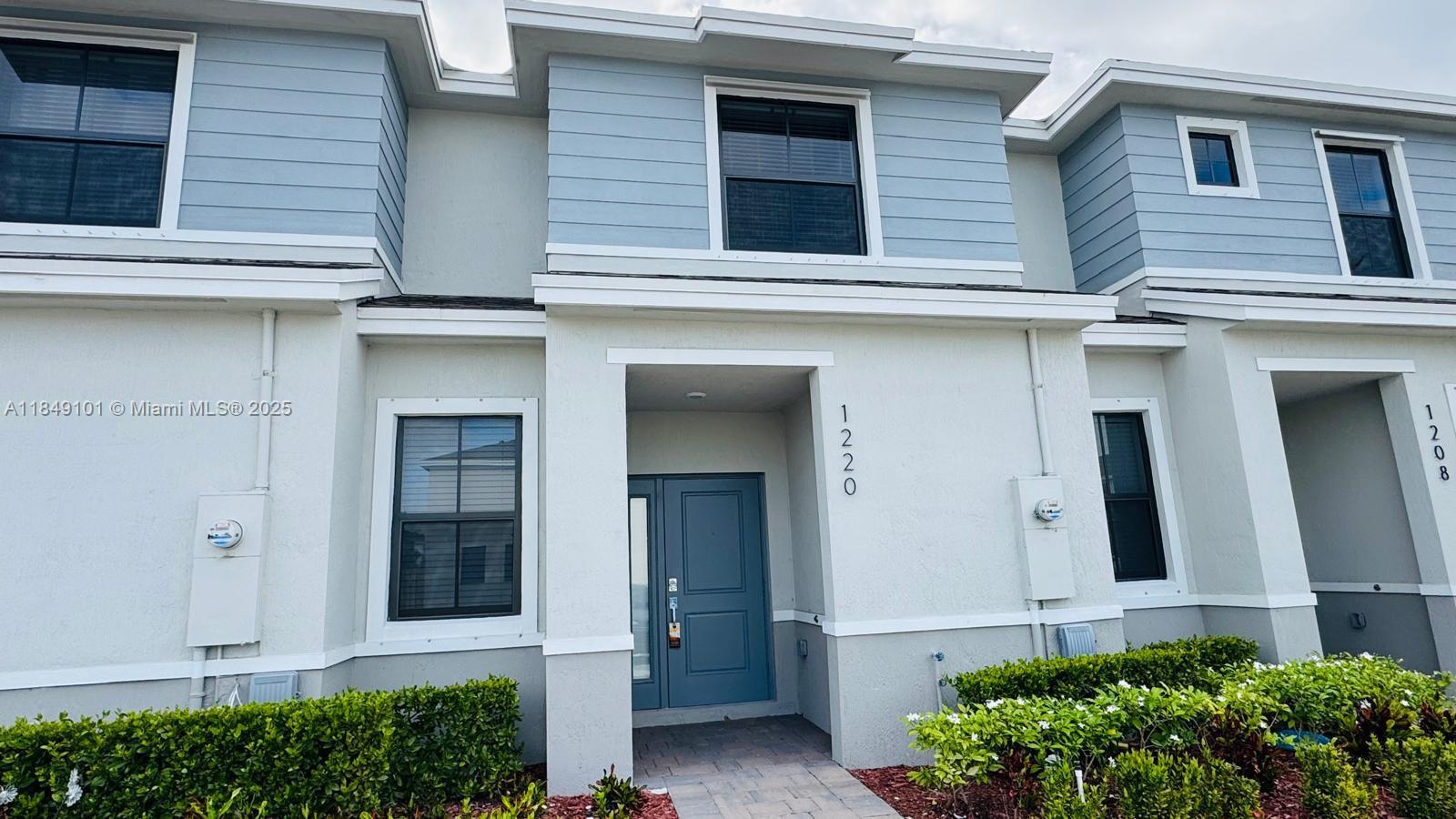Ready to move in! Brand new townhome. 3 bedrooms/3 bathrooms. The unit features smart home technology, super spacious and comfortable rooms. Beautiful paved backyard, perfect for entertaining, stainless steel appliances, washer/dryer inside. Blinds/curtains. New designer light fixtures. The community offers a playground, dog park, clubhouse, a nice pool, and a meditation area. This beautiful home in the quaint community of Palm Cay is close to major highways, excellent schools, Walmart, BJ's, Home Depot, Best Buy, banks, restaurants, and more. It is the gateway between Miami and the Florida Keys. 33 minutes from Doral and 18 minutes from Kendall. Easy access to the Florida Keys! Available immediately. 2 parking spaces in front of the unit.