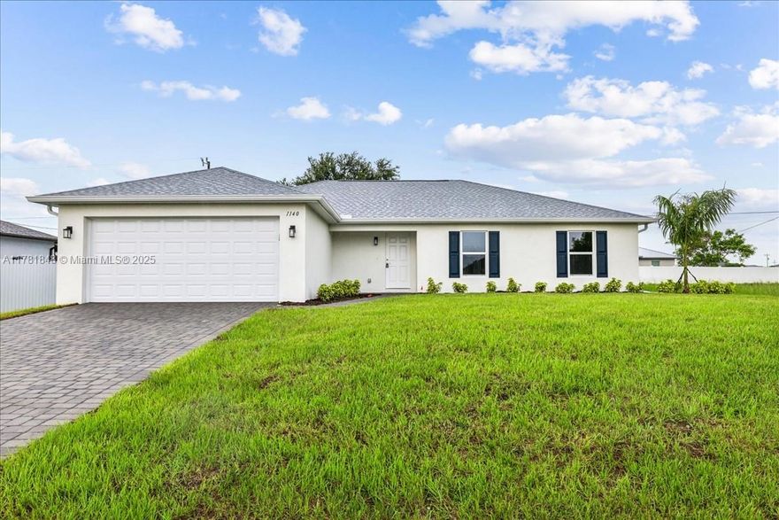 DON'T SETTLE, GET TWO PRIMARY SUITES! THREE BATHROOMS! 5.75% FHA plus $7,500 in builder paid closing costs with our preferred lender (subject to credit approval) NO FLOOD ZONE! IMPACT WINDOWS! NEW CONSTRUCTION WITH WARRANTY! READY NOW! This home features 4 bedrooms and 3 FULL BATHS! Wide open floor plan with Vaulted Ceiling gives you a great space to entertain. This home comes fully loaded with All Wood  soft close White Shaker Cabinets, Quartz countertops and Plank Flooring Throughout. Ceiling fans in EVERY bedroom. Stainless Steel Appliances - REFRIGERATOR INCLUDED. Spacious Lanai awaits you in your new backyard! Full Irrigation System, Paver Driveway. NO HOA OR CDD! LOW INSURANCE! FENCE OPTIONS AVAILABLE. Ask for Details. Virtual Tour is of Builder’s Model.
