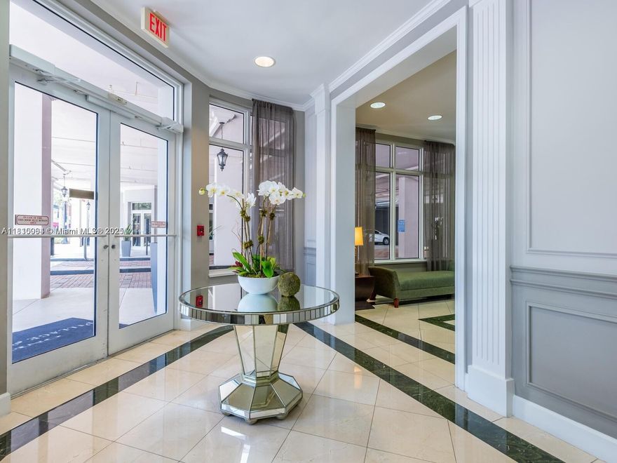 Great unit 2/2 at One Village Place, a boutique building walking distance to Merrick Park at Coral Gables. Beautiful and updated entrance. Unit has been well kept. Impeccable. It comes with one assigned parking space. Seller is willing to pay the special assessment with good offer.