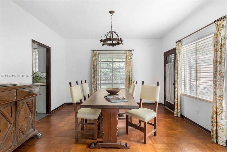 This property has the largest dry lot, 11,000 SF-at the lowest price, $3.2M- currently available on North Bay Road.  The romance of a bygone era endures in this 1934 Carlos Schoeppl home.  The sprawling house has the original floor plan & vaulted ceilings. With a great limestone outdoor fireplace & large patio, the home was designed for an easy & casual outdoor lifestyle.   Call your architect & restore the home to its original splendor or start over & build a resilient, 5000 SF plus home of tomorrow.  Land use allows 2 living units.  La Gorce Country Club & La Gorce playground are one block away.   North Bay Road is unlike any street in America.  It has always been home to the rich, famous & infamous.  Become a legend in your time and take your place on this very storied street.